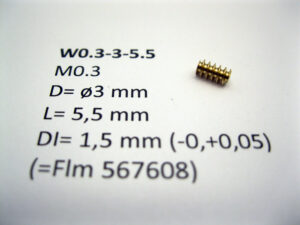 Schnecke M 0,3, D=3, L=5,5, DI=1.5 mm - Auslauf