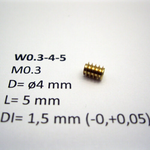Schnecke M 0,3, D=4, L=5, DI=1.5 mm