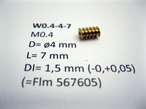 Schnecke M 0,4, D=4, L=7, DI=1.5 mm