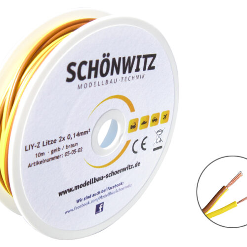 Zwillingslitze Braun/Gelb - Hausbeleuchtung (25 m)