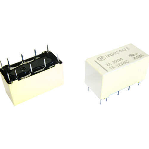 Mini Relais 2 Wechsler 2A 12V 9-24V bistabil Hongfa HFD2/012-S-L2-D