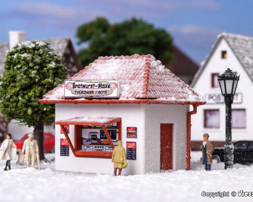 Kiosk Bratwurst-Maxe mit Kunstschnee - Spur N