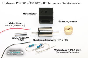 Motorumbauset PBKB06 - Kleinbahn ÖBB 2062 - Bühler Motor mit  Drahtschnecke – Bild 6