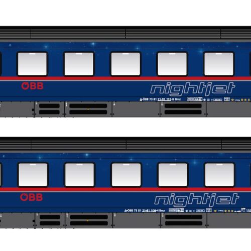 2er Set Personenwagen Bmz ÖBB Nightjet, Ep.VI, Pride