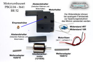 Motorumbauset PBGU04 - Gützold Motor 6130005 - DDR BR 52 Kondenstender - Spur H0 – Bild 12