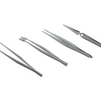 Pinzetten Set Sortiment - 4 teilig, rostfrei - 110 mm