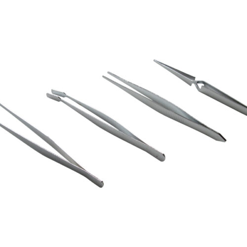 Pinzetten Set Sortiment - 4 teilig, rostfrei - 110 mm