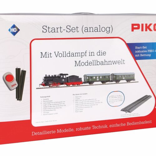 Start-Set mit Bettung Personenzug Dampflok mit Tender