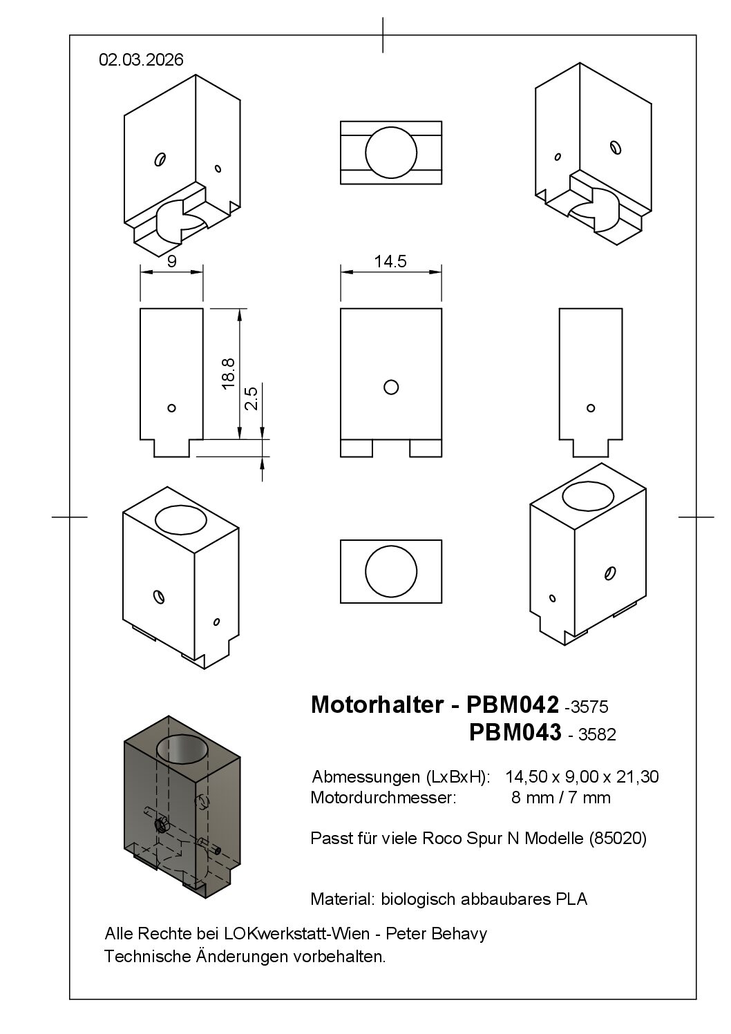 Motorhalter PBM042 - ROCO 85020/21 – Bild 4