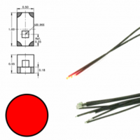 SMD LED auf Draht mit Widerstand - Rot