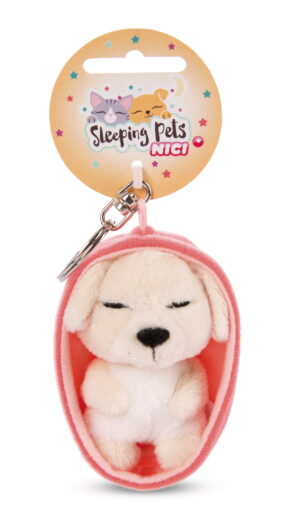 NICI Schlüsselanhänger - Sleeping Pets Hund creme - 8 cm