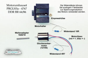 Motorumbauset PBGU03a - Gützold/PIKO - M3 Motor - 1215 - Spur H0 – Bild 6
