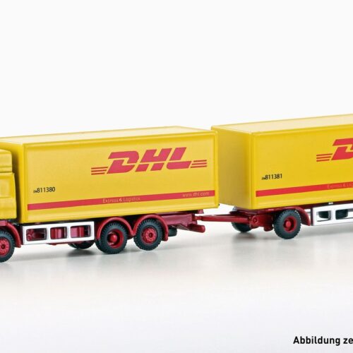 MAN F90, 3-achs Koffer-Hängerzug DHL - Spur N