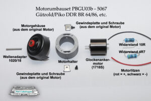 Motorumbauset PBGU03b - Gützold/PIKO - M3 Motor - Spur H0 – Bild 5